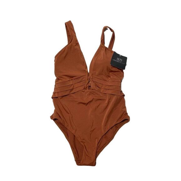 Jets by Jessika Allen Mirage Plunging V-Neck One-Piece Swimsuit Copper - Picture 6 of 8